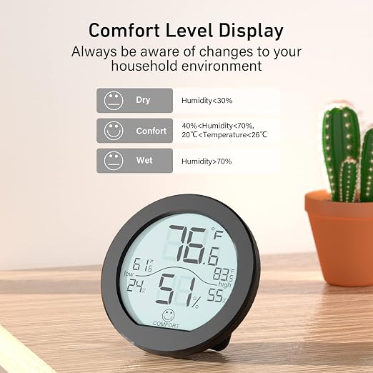 SECRUI Hygrometer Thermometer for Room Temperature Humidity Meter Indoor - Image 3