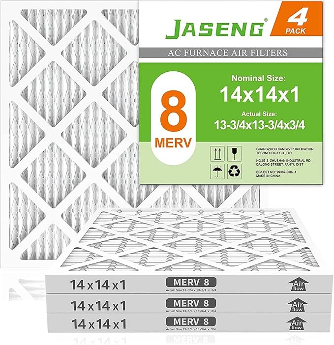 14x14x1 Air Filters, MERV 8 Pleated HVAC Furnace Filters by NewFilter