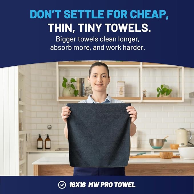 MW PRO Microfiber Cleaning Cloths Black - Image 3