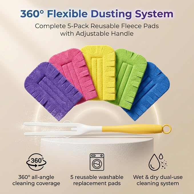 Reusable Duster Refills Compatible 5 Pack Washable Wet Pads - Image 2