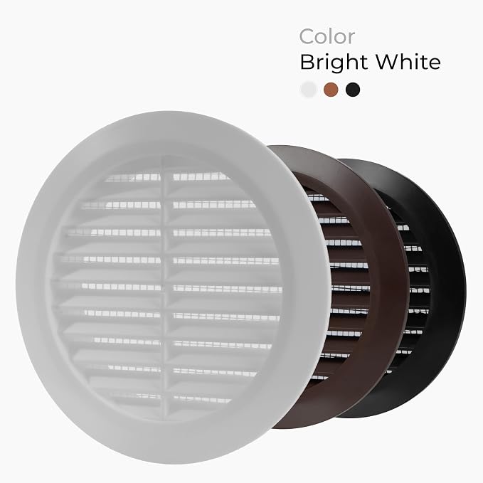5pack ø4" Inch White Plastic Round Soffit Vent - Image 3