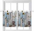 Blue Grey Wooden Kitchen Curtains 24 Inch Length, Small Window Curtains Tab Top by Unknown