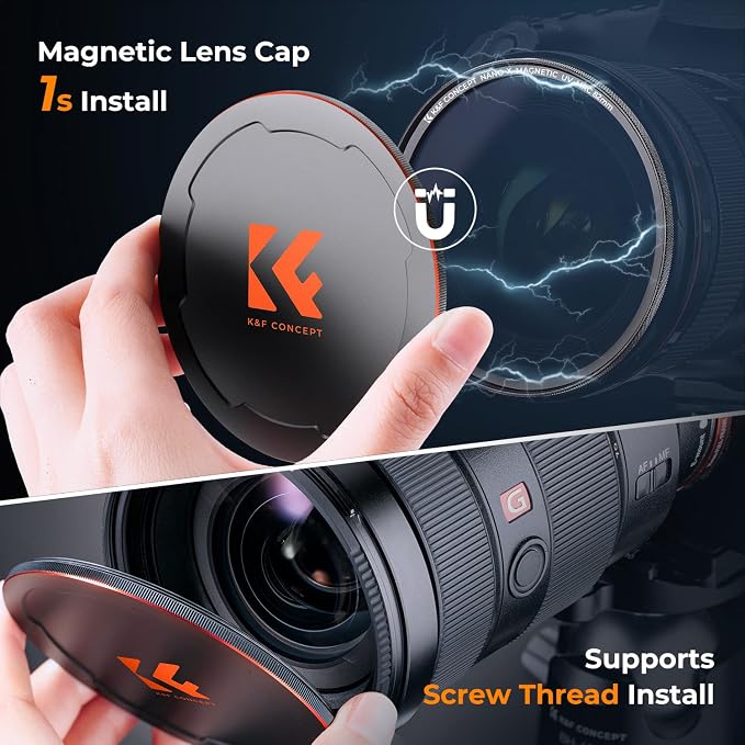 K&F CONCEPT 67mm Magnetic MC UV Lens Protection Filter + Lens Filter Cap | 1s - Image 6