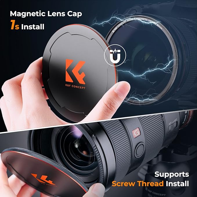 K&F CONCEPT 58mm Magnetic MC UV Lens Protection Filter + Lens Filter Cap | 1s - Image 6