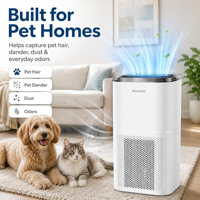 Bonaire Air Purifier for Home Allergies, Pets Hair In Bedroom upto 1380 ft² - Image 4