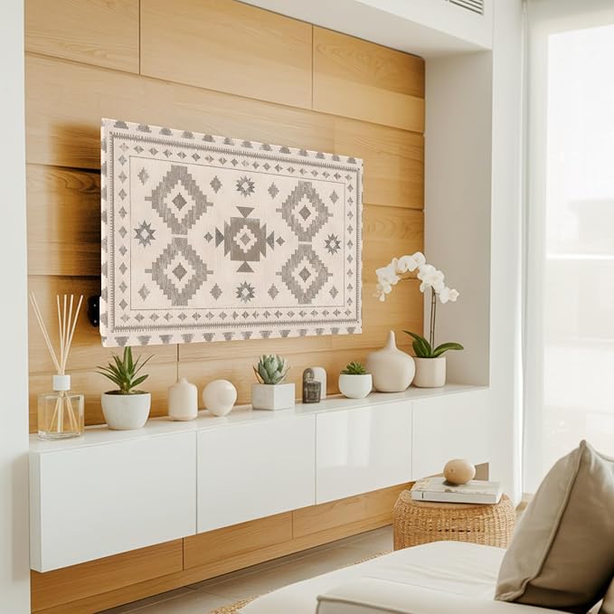 RetroTribal Geometric Southwestern Indoor TV Cover, Elastic TV Screen Protector - Image 2