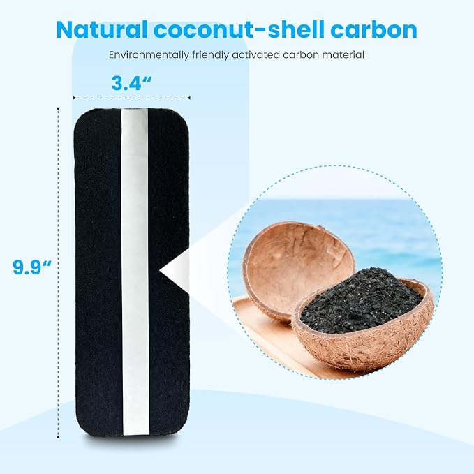20pcs Ceiling Fan Filters for Blades, 9.9" X 3.4" Activated Coconut Carbon Air - Image 6