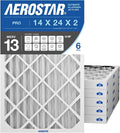 Aerostar 14x24x2 MERV 13 High Efficiency Pleated Air Filter, Electrostatic AC by AirFiltersDelivered