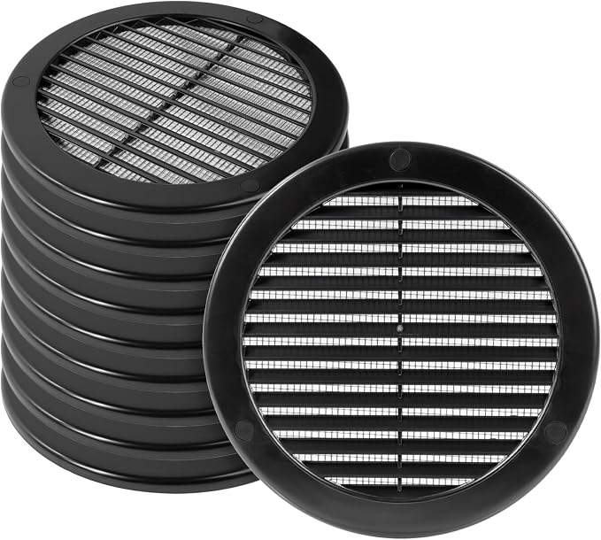 10pack 6" Inch Black Plastic Round Vent Cover by HVACOV