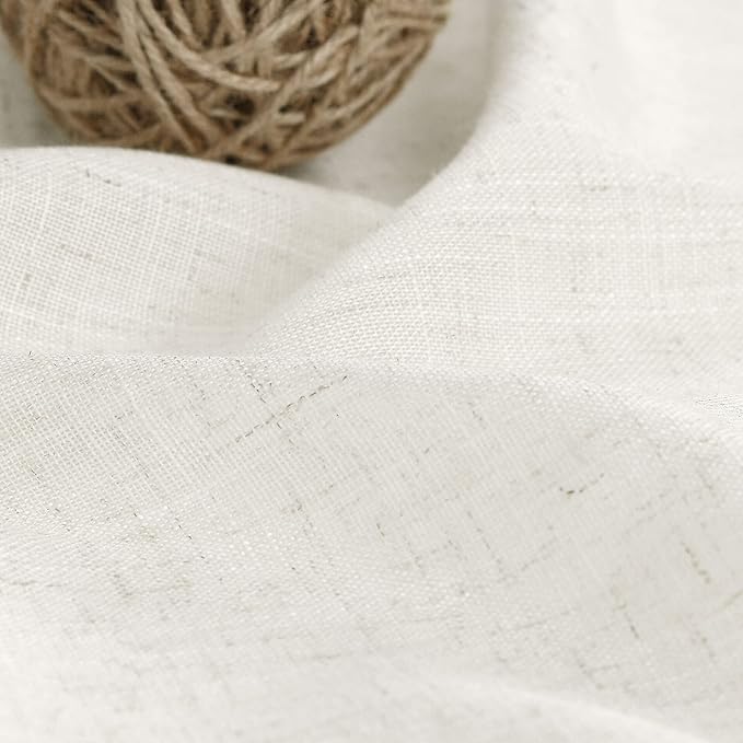Natural Linen Curtains 72 inches Long for Bedroom Thermal Insulating Privacy Light Filtering 2 Panels Set Back Tab Drapes for Living Room Classroom Kitchen Bathroom Dining Room 40x72 inch