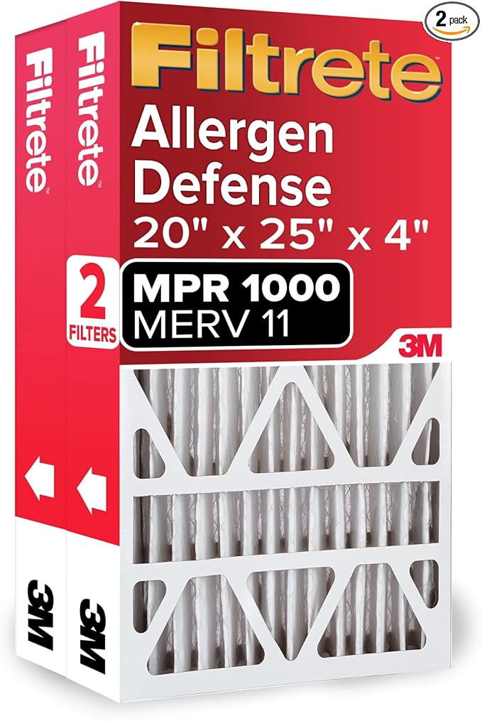 Filtrete 20x25x4 Air Filter MERV 11, MPR 1000 Micro Allergen Defense 2-Pack by Unknown