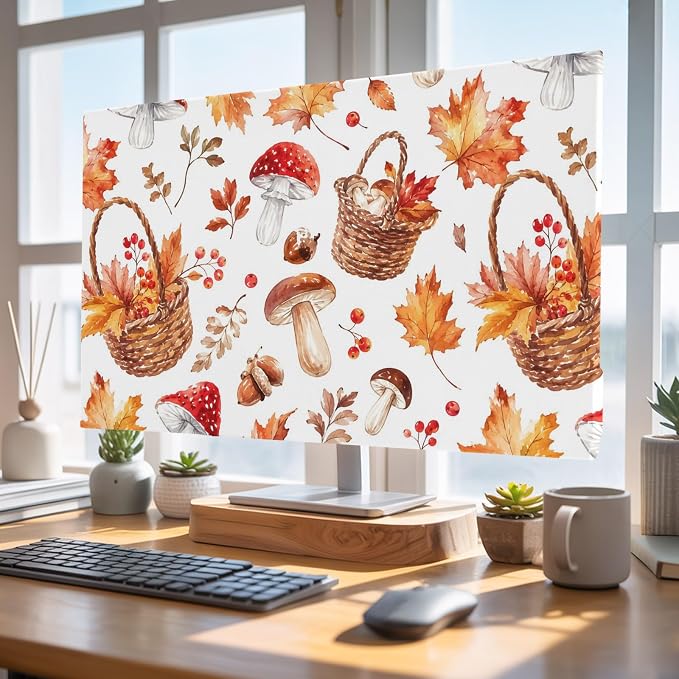 Fall Thanksgiving Maple Leaves Indoor TV Cover, Elastic TV Screen Protector - Image 4