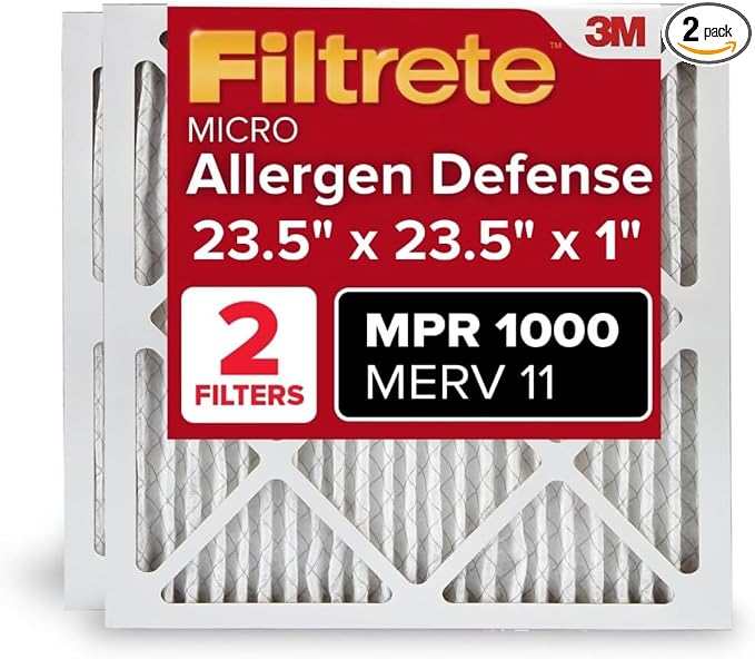 Filtrete 23.5x23.5x1 AC Furnace Air Filter, MERV 11, MPR 1000, Micro Allergen by Filtrete