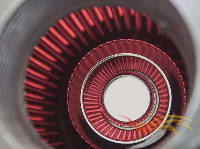 RED Rtunes Racing Universal Clamp-On Air Intake Filter Dry Washable Cone Air - Image 7