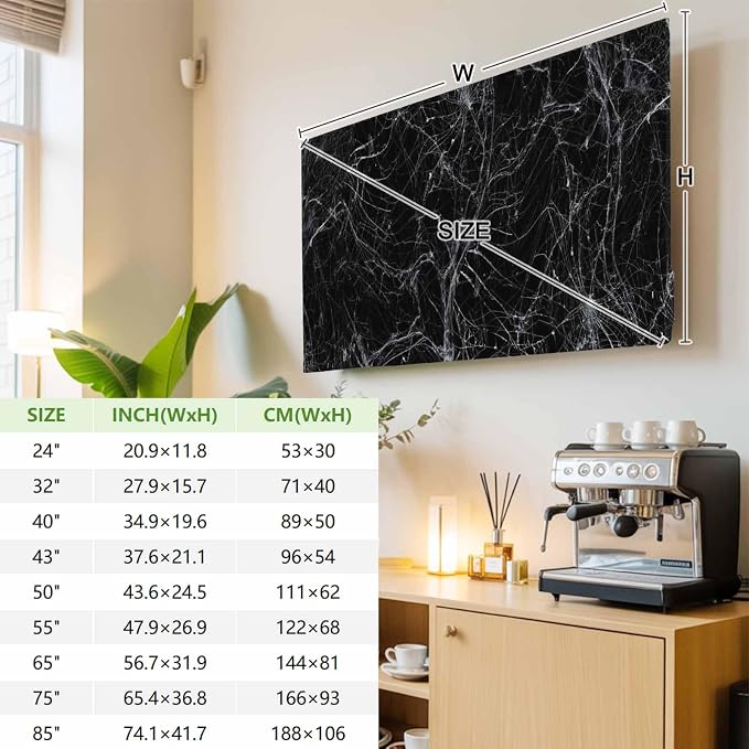 Halloween Abstract SpiderWeb Indoor TV Cover, Elastic TV Screen Protector Back - Image 4