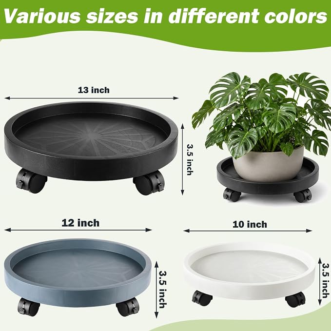 Planterhoma 5 Packs 12 Inch Plant Caddy - Image 3