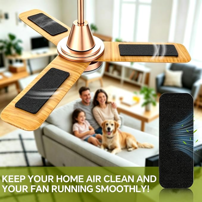 10 Pack Ceiling Fan Filters for Blades, 9.9" X 3.5" Activated Coconut Carbon - Image 7