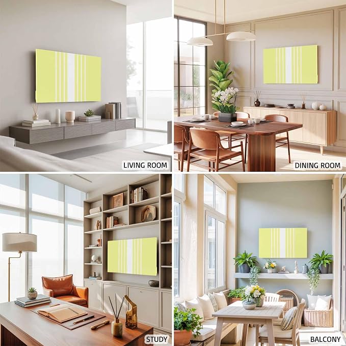 Yellow Stripe Color Block Indoor TV Cover, Elastic TV Screen Protector - Image 5