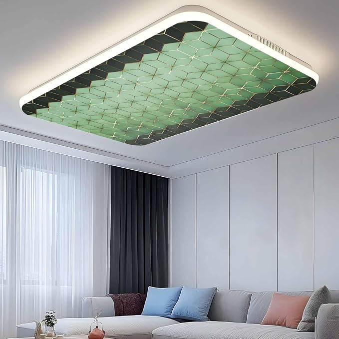 2x4 ft Fluorescent Light Cover for Ceiling Abstract Green Gradient Diamond - Image 2
