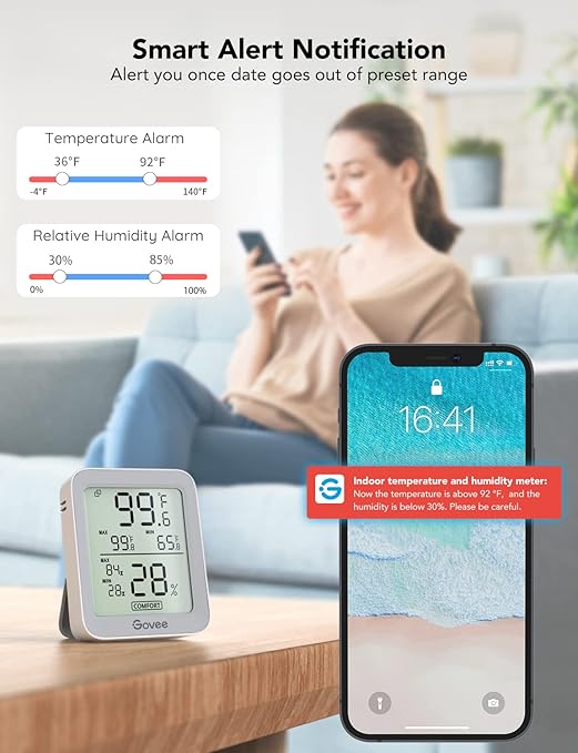 Govee Indoor Hygrometer Thermometer 3Pack H5075 - Image 4