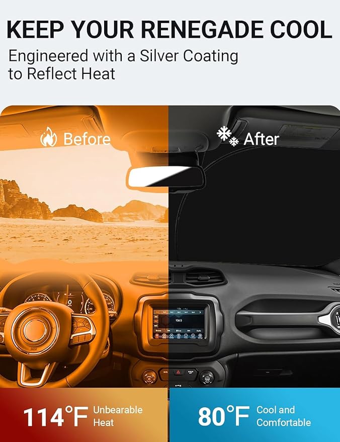 Proadsy 2026 Upgrade Front Windshield Sun Shade Foldable Sunshade Protector - Image 3