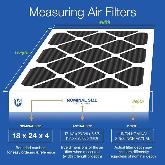 Nordic Pure 18x24x4 Pure Carbon Pleated Odor Reduction Merv 8 Furnace Filter 1 - Image 2