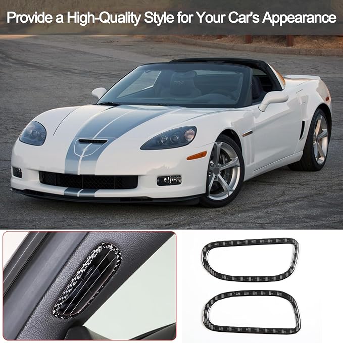 PIUGILH Carbon Fiber A-Pillar Air Vent Outlet Frame Panel Cover Trim Interior - Image 6