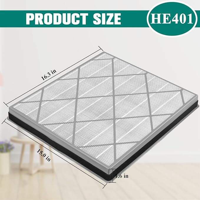 HE400 HE401 Filter Replacement for Shark Air Purifier 4 Fan, 2 Pack | Compatible - Image 4