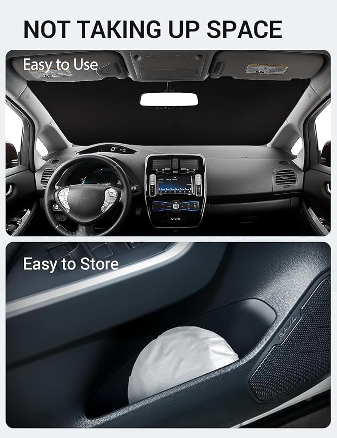 Proadsy 2026 Upgrade Windshield Sun Shade Custom Fit 2011-2017 Nissan Leaf - Image 9