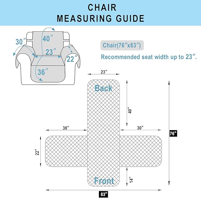 Recliner Chair Covers Reversible Sofa Cover Couch Cover for Pets Lazy Boy Furniture Protector(23''Chair,Huntergreen/Sage)