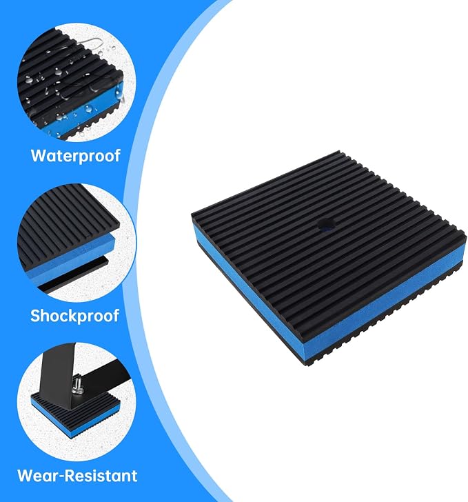 8-Pack Anti-Vibration Pads 4 x 4 x 7/8-inch, Heavy Duty Sound Isolation Ribbed - Image 7