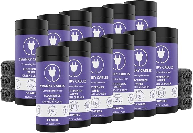 Swanky Cables Screen Cleaner Wipes: Electronic Wipes by SWANKYCABLES