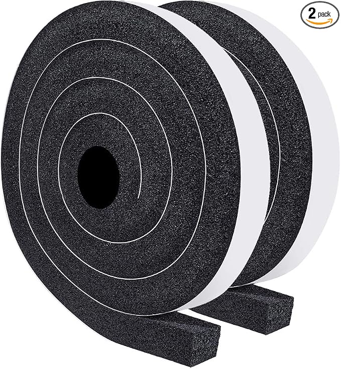 TORRAMI Window Air Conditioning Foam Strips 1 inch W X 1 inch T, Open Cell Foam by TORRAMI