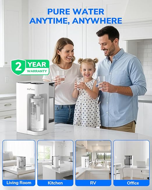 Ecoviva Mate 3 Countertop Reverse Osmosis Water Filter, 8-Stage RO Water - Image 2