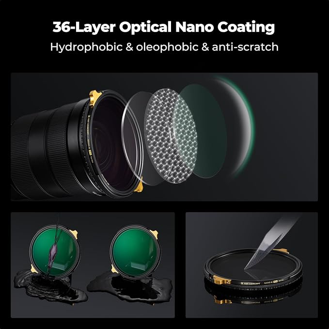 K&F CONCEPT 52mm Variable ND2-32 ND Lens Filter & Circular Polarizing Filter - Image 5