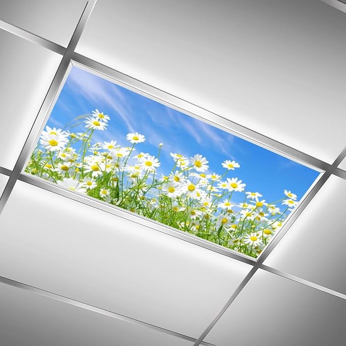 2PCS Fluorescent Light Covers for Classroom Ceiling Lights Magnetic Light Covers - Image 2