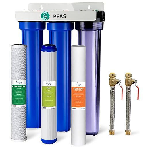 iSpring WCB32C-GAC+AHPF12MNPT12X2 3-Stage Whole House Water Filter System w/ by iSpring