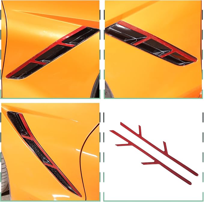 Real Carbon Fiber Car Fender Air Vent Trim Sticker - Image 6