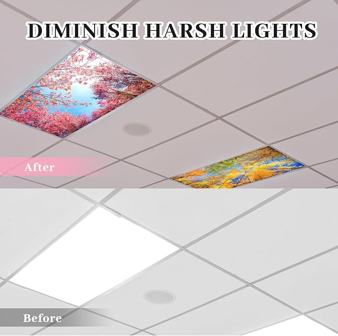 Hortsun 12 Pcs Fluorescent Light Covers Bulk, 4 x 2 ft Magnetic Fluorescent - Image 3