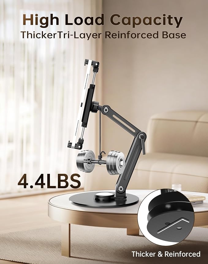 Portable Monitor Stand Desk Holder- Large Clamp Support up to 12.9 14.6 15.6 - Image 2