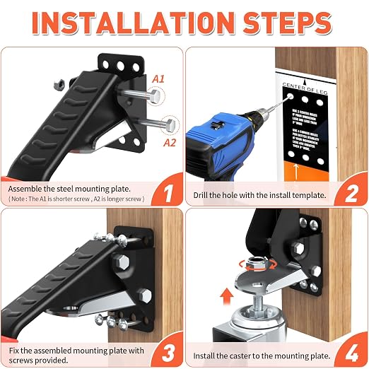 SPACEKEEPER Workbench Casters Kit 880 Lbs - Image 5