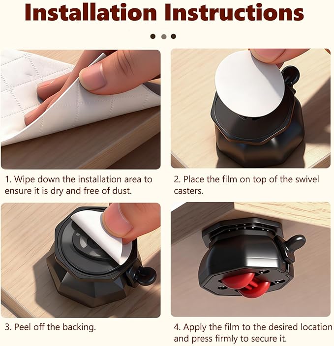 No Drill Adhesive Caster Wheels - Image 5