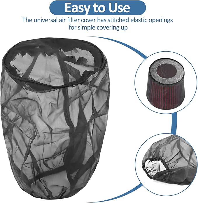 Universal Air Filter Cover, Air Filter Protective Cover Black Car Cold Air - Image 5
