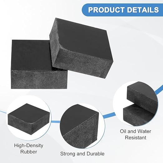 M METERXITY 8-Pack Rubber Anti Vibration Pads 2" Non-Slip Square Vibration - Image 2