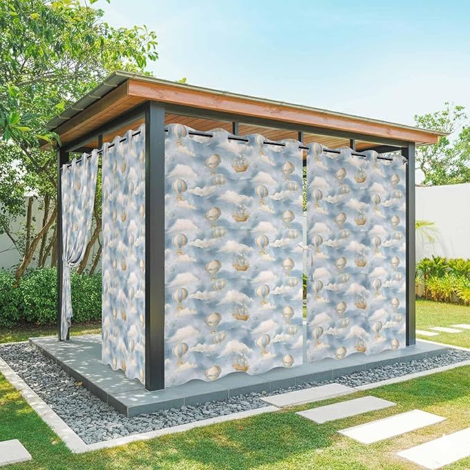 Hot Air Balloons Outdoor Curtains by Unknown