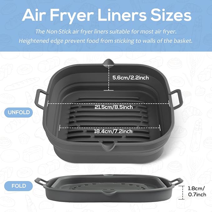 Silicone Air Fryer Liners Square - Image 3