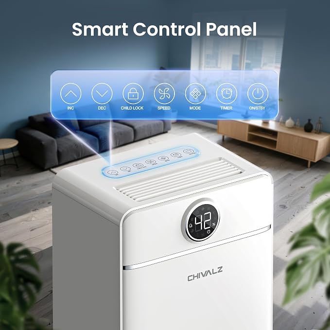 CHIVALZ 25 Pints Dehumidifier for Basement up to 1500 Sq.Ft, Dehumidifier for - Image 4