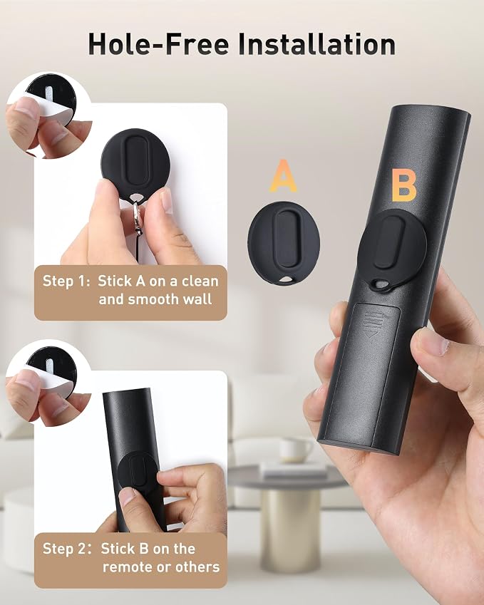 2-in-1 Magnetic Remote Control Holder Wall Mount, 2 Pack Self-Adhesive TV - Image 6