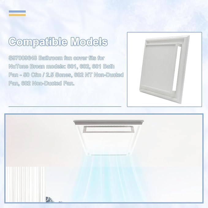 682 Duct-Free Ventilation Fan Cover Grille Replace - Image 4