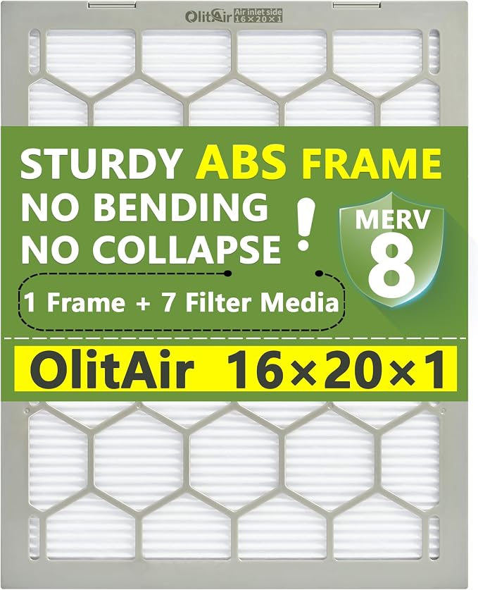 16x20x1 MERV 8 Air Filter, AC Furnace Air Filter, Reusable ABS Plastic Frame - Image 7